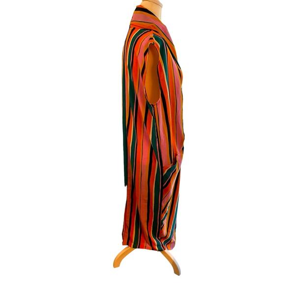 Dubgee by Whoopi Goldberg Colorful Stripe Sleeveless Shift Midi Dress Pockets, S - Picture 5 of 7